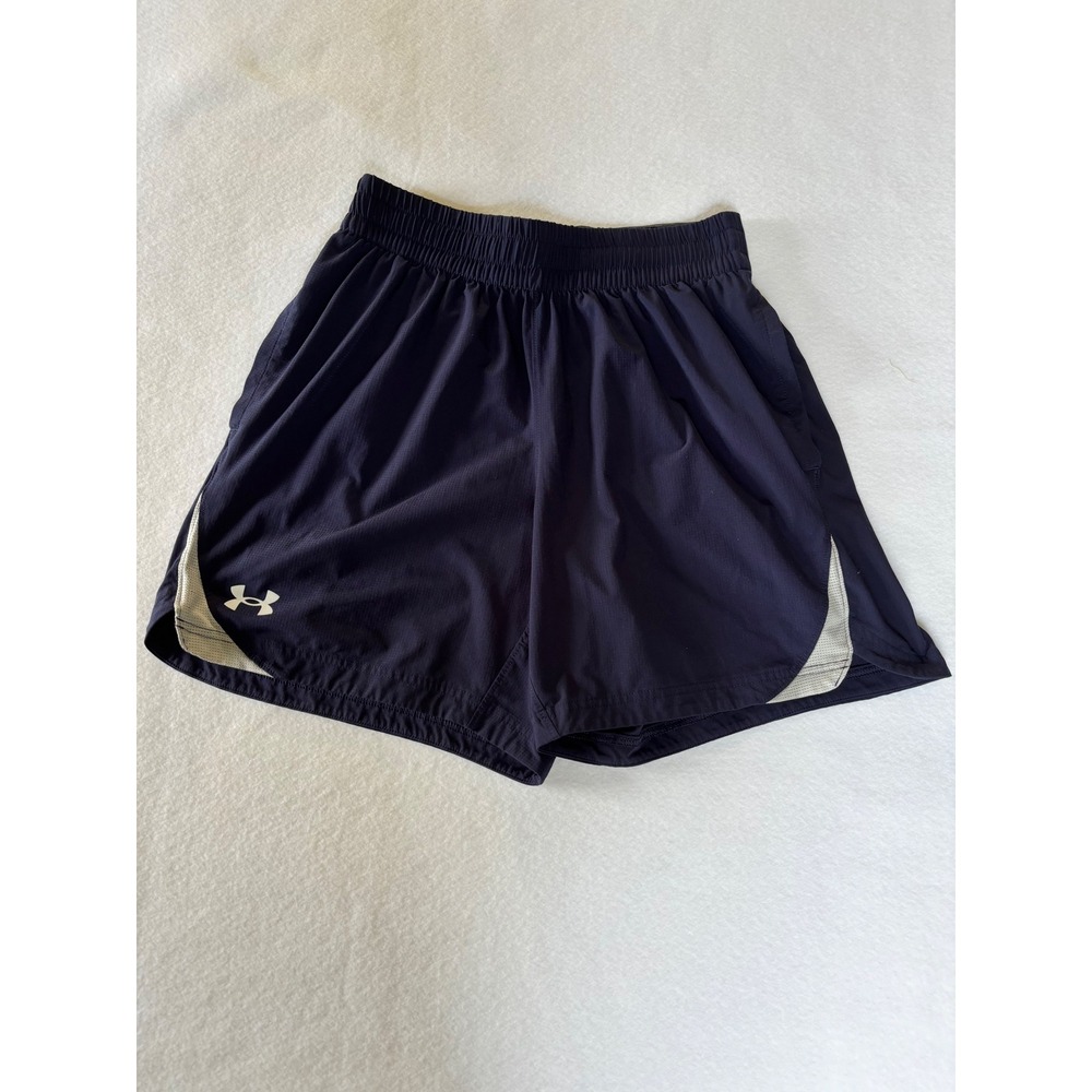 Under Armour Mens Navy Blue Grid Texture Athletic Training Shorts Size Medium